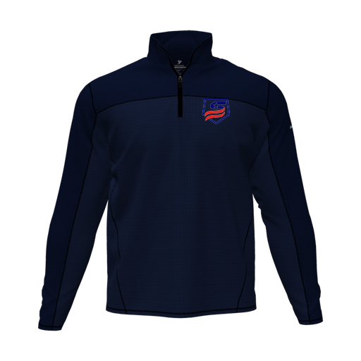 [CUS-DFW-QTRZ-PER-LSL-NVY-AS-LOGO1] Quarter Zip Pullover (Adult S, Navy, Logo 1)