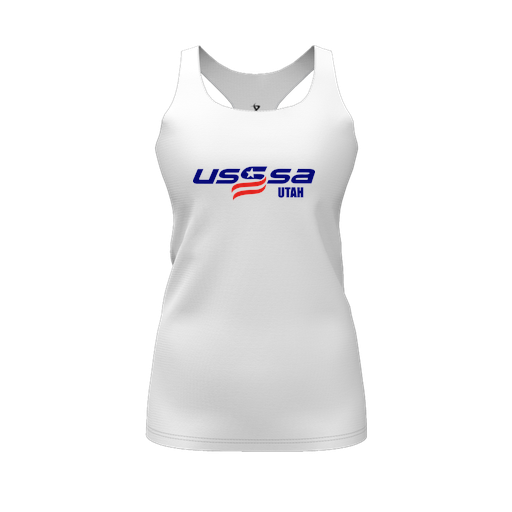 [FT0TRBWH-FYS-LOGO2] Decker Racerback Tank Top (Female Youth S, White, Logo 2)