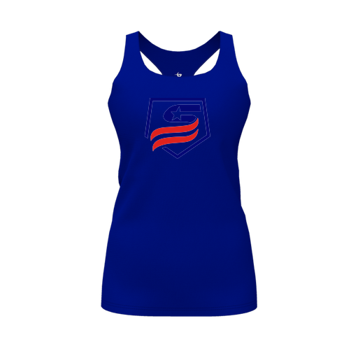 [FT0TRBRY-FYS-LOGO1] Decker Racerback Tank Top (Female Youth S, Royal, Logo 1)
