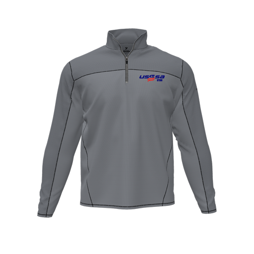 [CUS-DFW-QTRZ-PER-LSL-GRY-AS-LOGO2] Quarter Zip Pullover (Adult S, Gray, Logo 2)