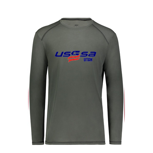 [6845.98D.S-LOGO2] Men's SoftTouch Long Sleeve (Adult S, Gray, Logo 2)