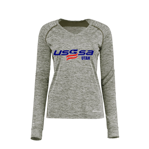 [222770.K94.XS-LOGO2] Ladies Electric Long Sleeve Shirt (Female Adult XS, Gray, Logo 2)
