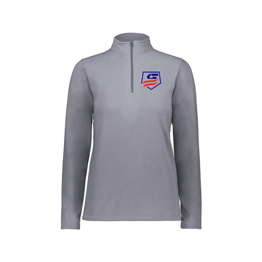[6864.059.XS-LOGO1] Ladies MicroFleece 1/4 Zip Pullover (Female Adult XS, Gray, Logo 1)