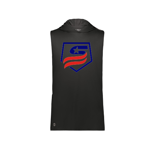 [222590.080.XS-LOGO1] Men's CoolDry Sleeveless Hoodie (Adult XS, Black, Logo 1)