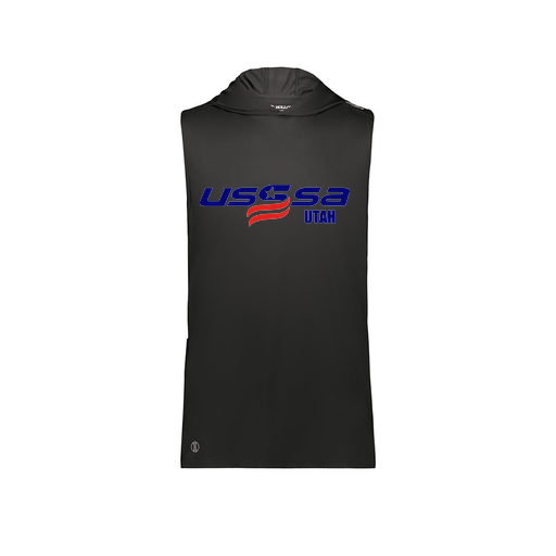 [222590.080.XS-LOGO2] Men's CoolDry Sleeveless Hoodie (Adult XS, Black, Logo 2)