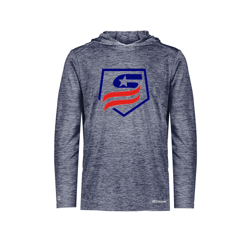 [FOLHCGNV-AS-LOGO1] Decker Men's Charge Hoodie (Adult S, Navy, Logo 1)