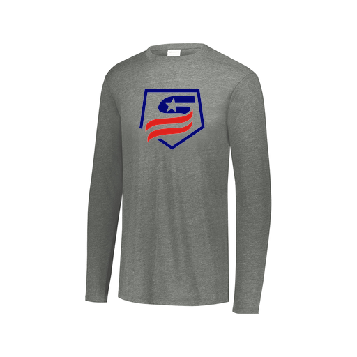 [FTLCUBGY-AXS-LOGO1] Decker Men's Tri-Blend T-Shirt - Long Sleeve (Adult XS, Gray, Logo 1)