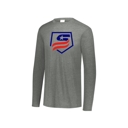 [FTLCUBGY-YS-LOGO1] Decker Youth Tri-Blend T-Shirt - Long Sleeve (Youth S, Gray, Logo 1)